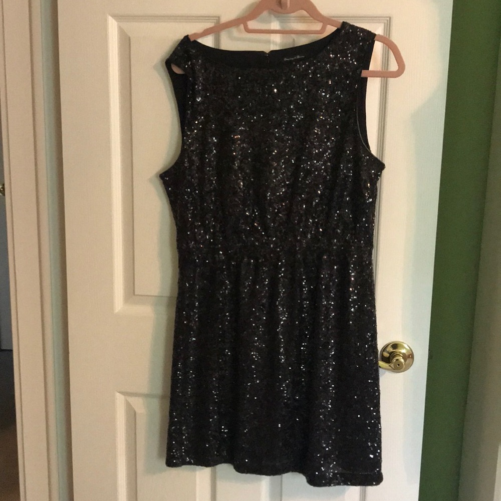 MADEWELL BLACK SEQUIN DRESS SIZE 10